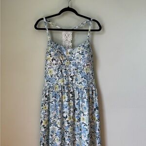 No Boundaries Floral Mini Dress - Blue and Yellow